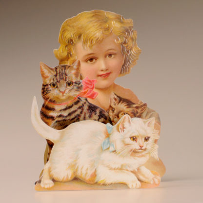 3D Themed Everyday Card - Girl and Cats