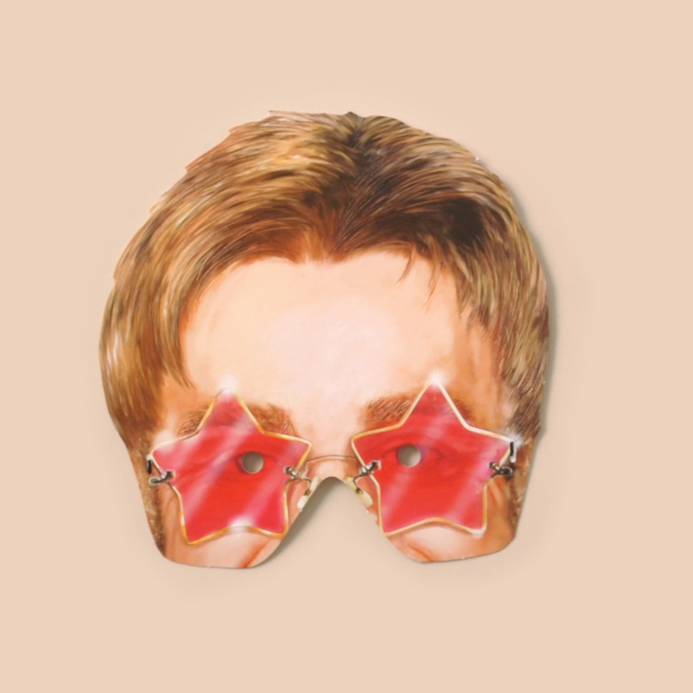 Elton John Celebrity Card Face Mask Singer Fancy Dress Party Single Face Mask With Elastic String Ready To Wear 